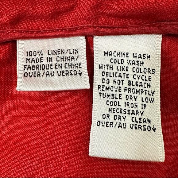 Dana Buchman 100% Linen Red Button Down Jacket Shacket - Picture 10 of 12